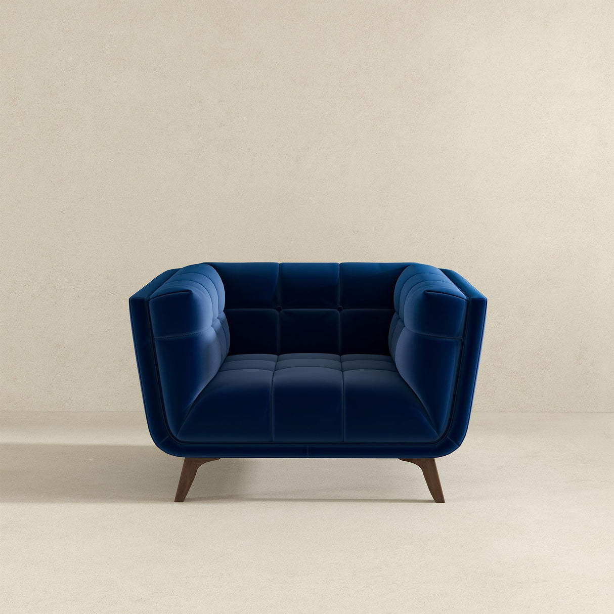 Kano Dark Blue Velvet Lounge Chair