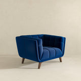 Kano Dark Blue Velvet Lounge Chair