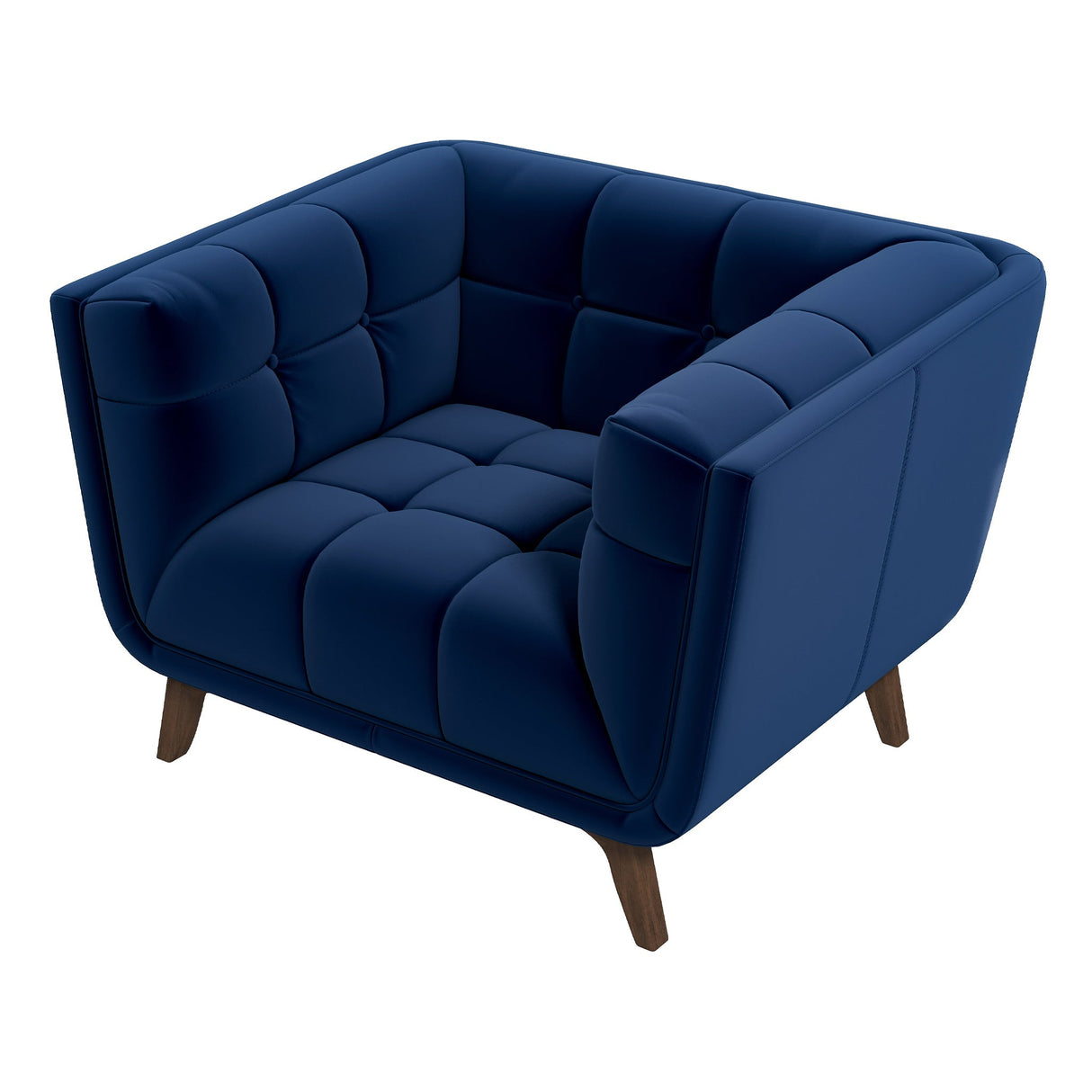 Kano Dark Blue Velvet Lounge Chair