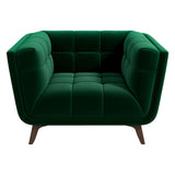 Kano Dark Green Velvet Lounge Chair