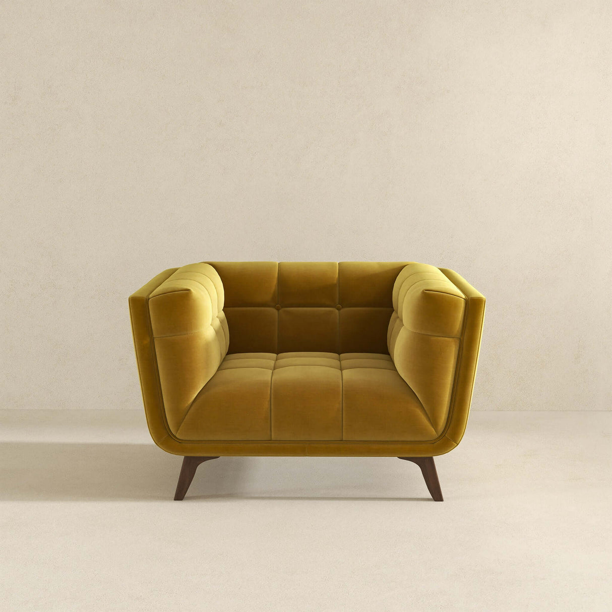 Addison Mid Century Modern Gold Velvet Lounge Chair
