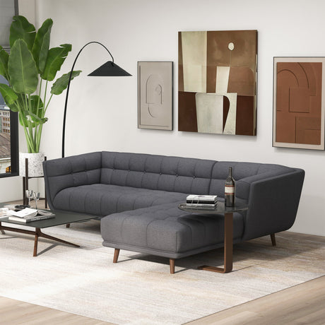 Addison Right Sectional Ash Grey Fabric Sofa by Ashcroft Furniture at Eve Furniture