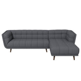 Addison Right Sectional Ash Grey Fabric Sofa by Ashcroft Furniture at Eve Furniture