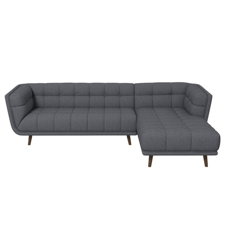 Addison Right Sectional Ash Grey Fabric Sofa by Ashcroft Furniture at Eve Furniture