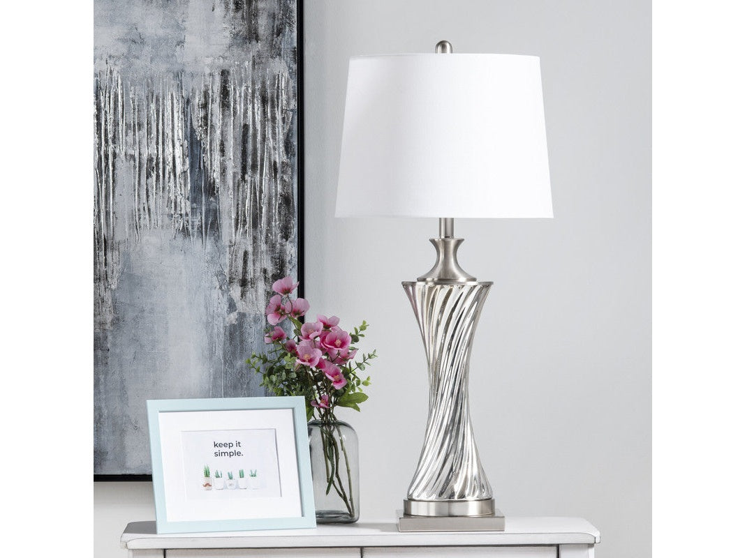 Addison Silver/Chrome Table Lamp (Set of 2) by Crestview at Eve Furniture