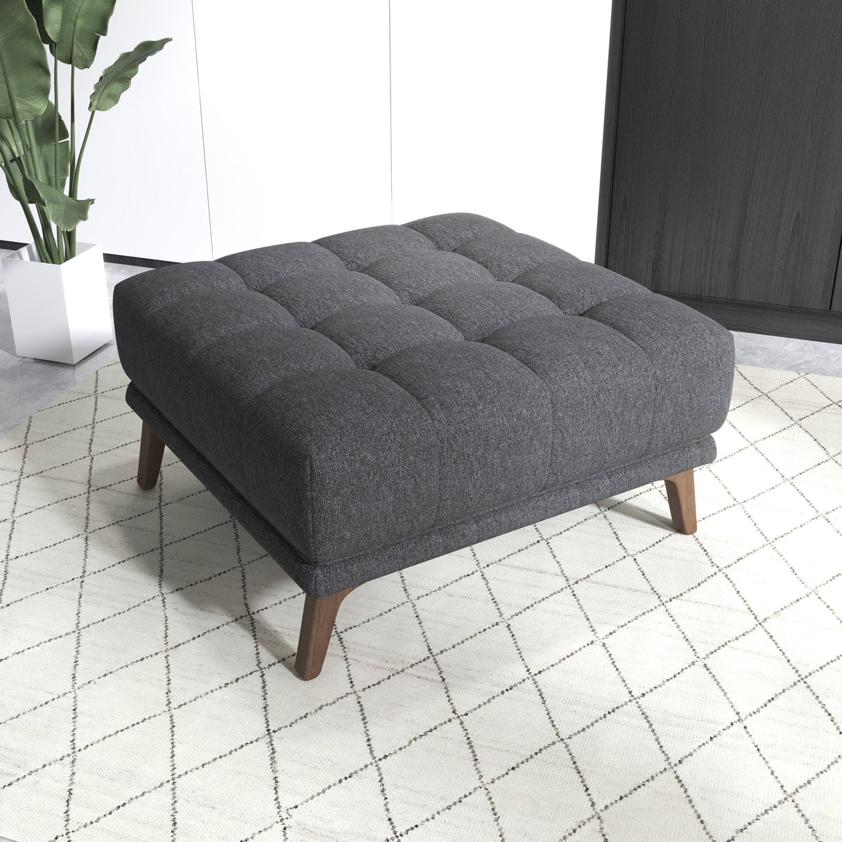 Addison Square Upholstered Ottoman by Ashcroft Furniture at Eve Furniture