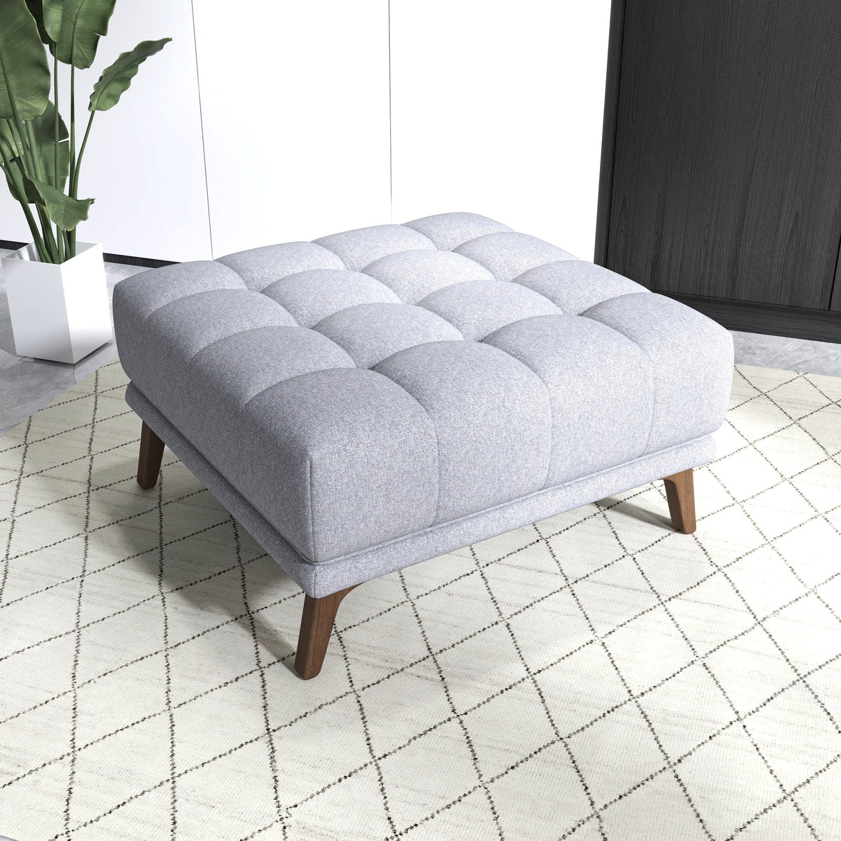 Addison Square Upholstered Ottoman by Ashcroft Furniture at Eve Furniture
