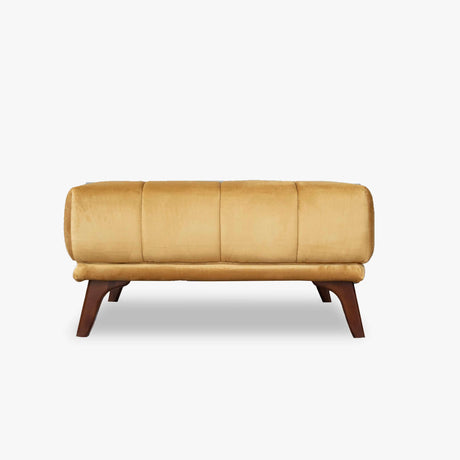 Kano Cognac Leather Square Upholstered Ottoman