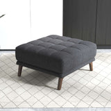 Addison Square Upholstered Ottoman Cognac Leather