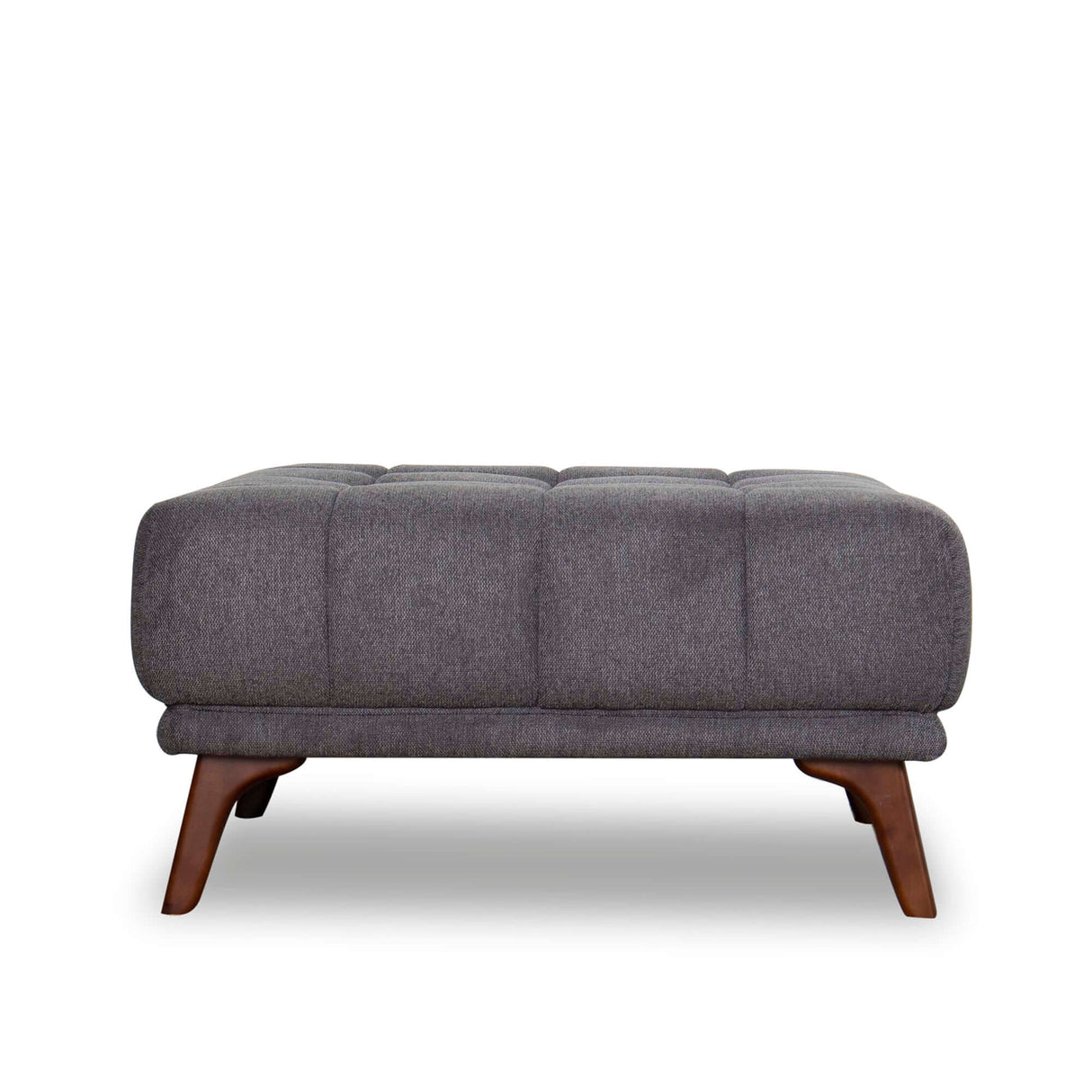 Kano Dark Gray Linen Square Upholstered Ottoman