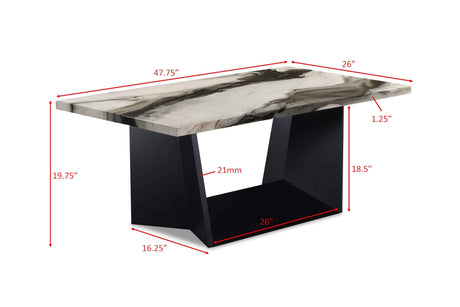Adea Brown 3-Piece Faux Marble Top Cocktail Table Set by Crown Mark at Eve Furniture