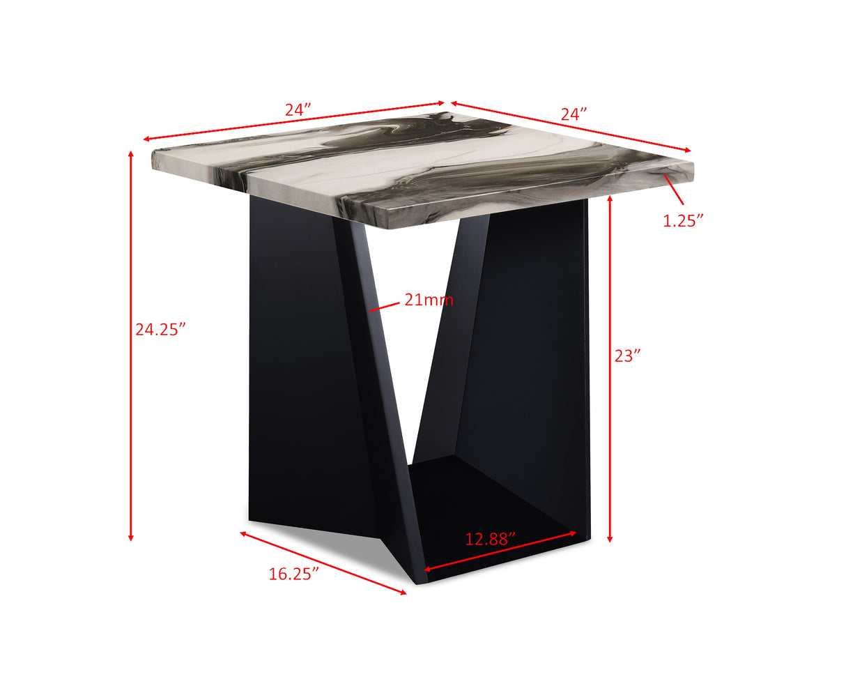 Adea Brown 3-Piece Faux Marble Top Cocktail Table Set by Crown Mark at Eve Furniture