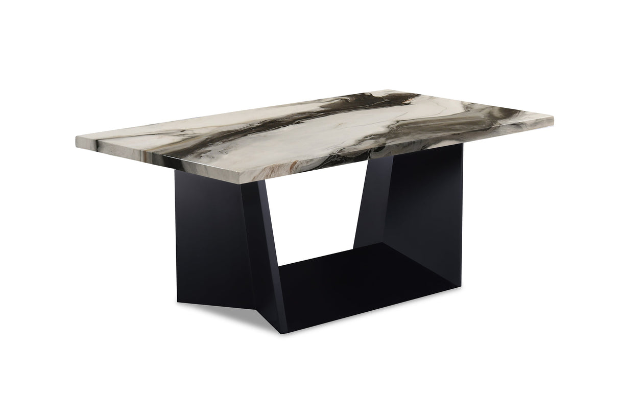 Adea Brown/Black 3-Piece Faux Marble Top Cocktail Table Set by Crown Mark at Eve Furniture