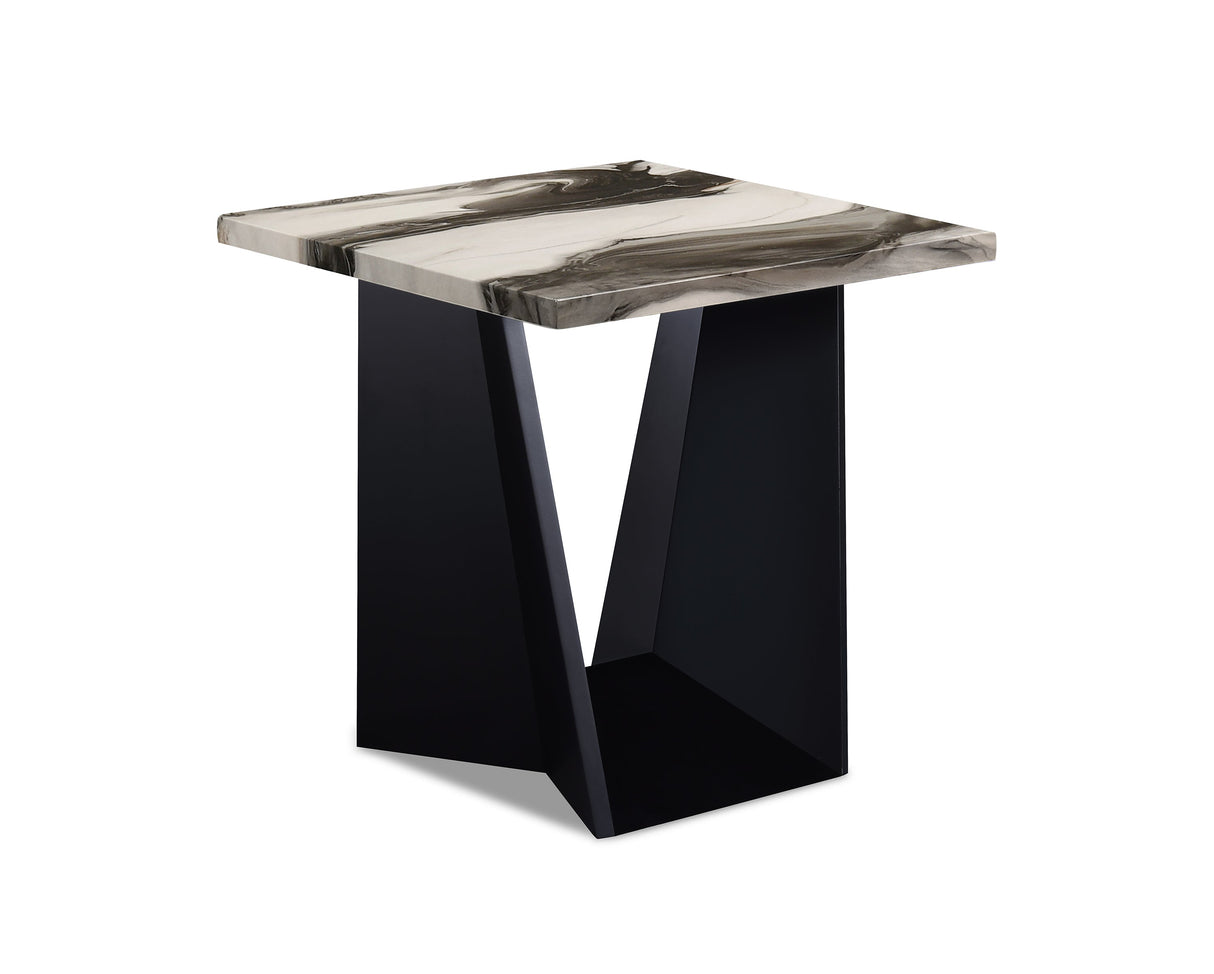 Adea Brown/Black 3-Piece Faux Marble Top Cocktail Table Set by Crown Mark at Eve Furniture