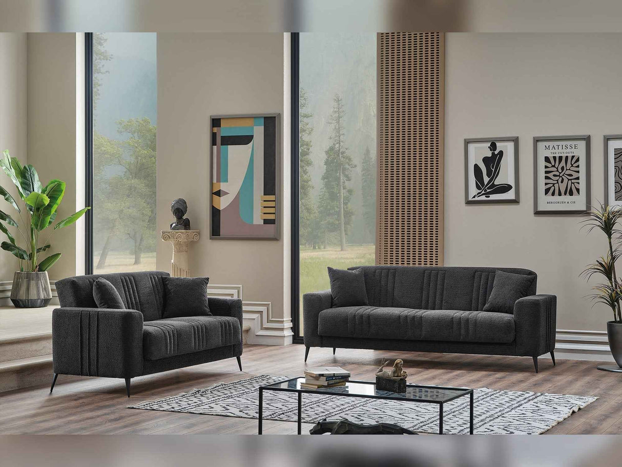 Adela Anthracite 3-pieces (Sofa & Loveseat & Chair) Livingroom Set