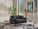 Adela Anthracite Convertible Loveseat by Furnia at Eve Furniture