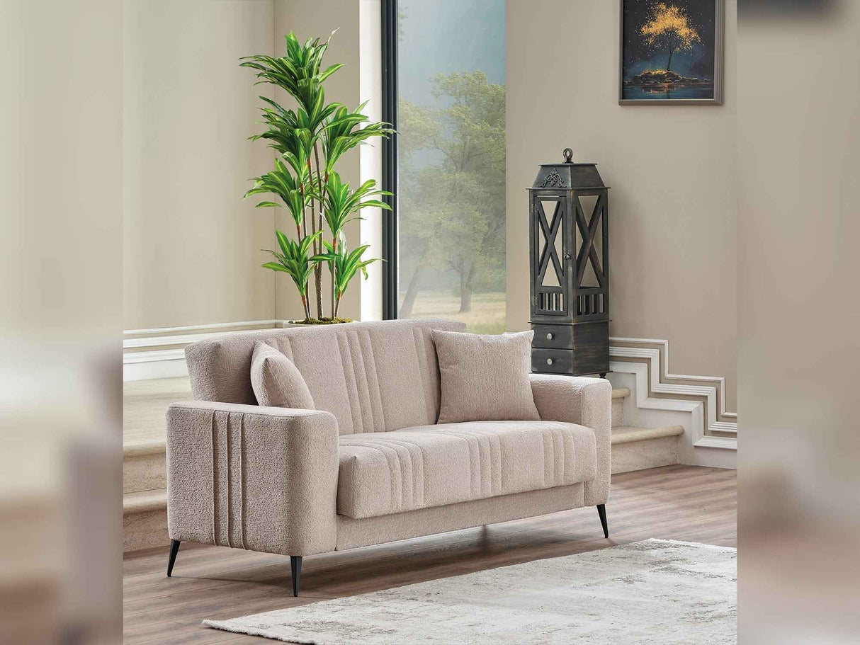 Adela Convertible Loveseat Cream by Furnia at Eve Furniture
