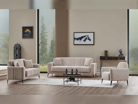 Adela Cream 3-pieces (Sofa & Loveseat & Chair) Living Room Set by Furnia at Eve Furniture