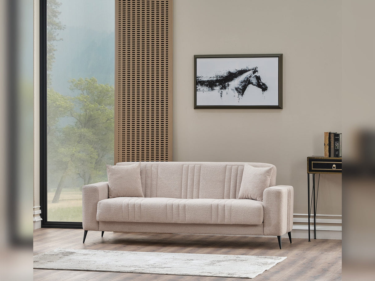 Adela Cream 3-pieces (Sofa & Loveseat & Chair) Livingroom Set by Furnia at Eve Furniture