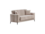 Adela Cream Convertible Loveseat by Furnia at Eve Furniture