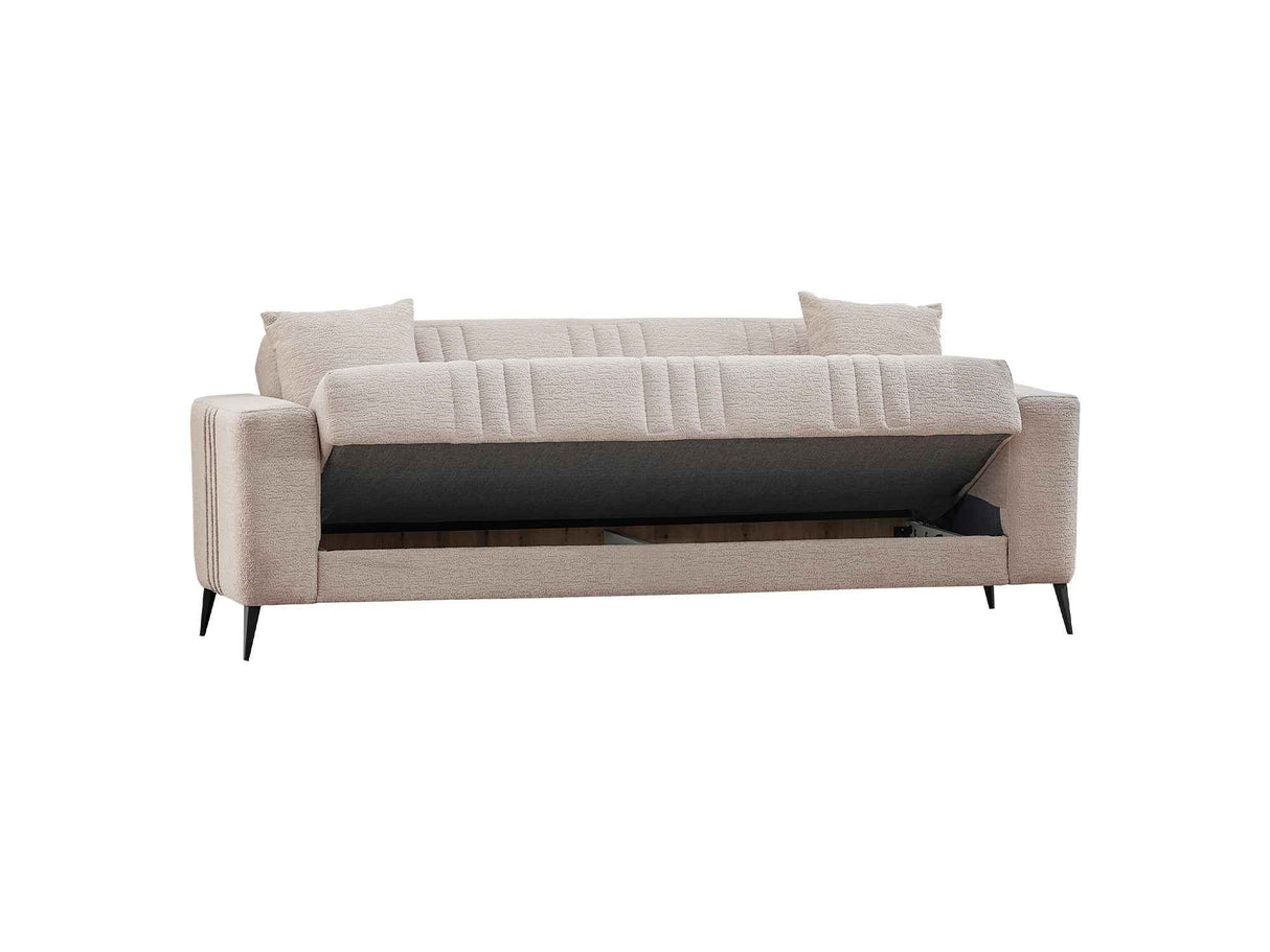 Adela Cream Convertible Sofa by Furnia at Eve Furniture