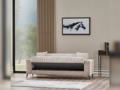 Adela Cream Convertible Sofa by Furnia at Eve Furniture