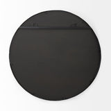 Adelaide Black Metal Scallop Edge Round Mirror by Mercana at Eve Furniture