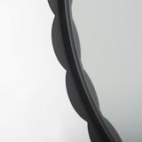Adelaide Black Metal Scallop Edge Round Mirror by Mercana at Eve Furniture
