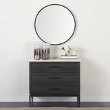 Adelaide Black Metal Scallop Edge Round Mirror by Mercana at Eve Furniture