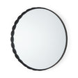 Adelaide Black Metal Scallop Edge Round Mirror by Mercana at Eve Furniture
