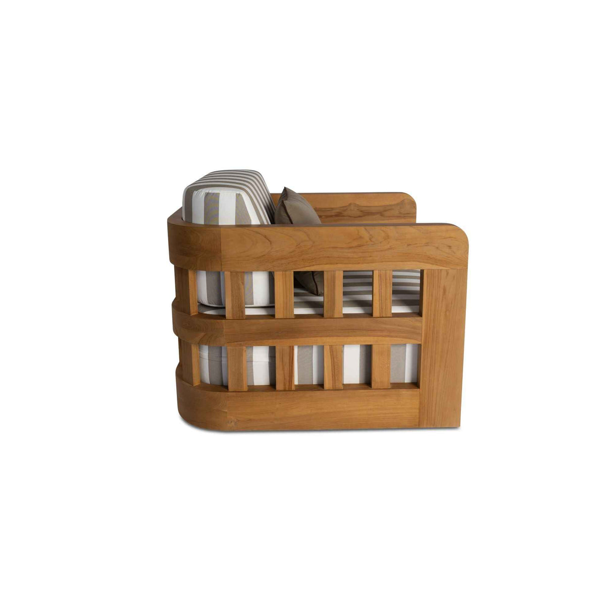 Adelaide Brown Stripe Outdoor Accent Chair