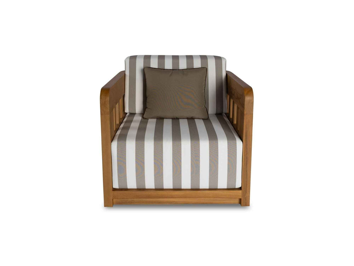 Adelaide Brown Stripe Outdoor Accent Chair