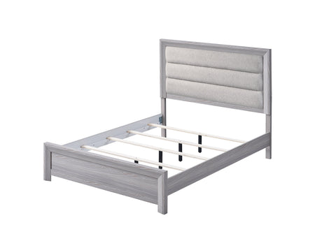 Adelaide Driftwood King Upholstered Panel Bed by Crown Mark at Eve Furniture