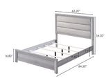 Adelaide Driftwood Queen Upholstered Panel Bed by Crown Mark at Eve Furniture