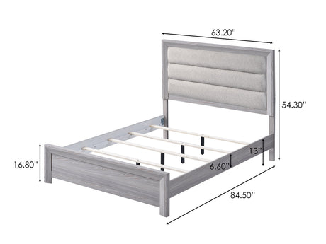 Adelaide Driftwood Queen Upholstered Panel Bed by Crown Mark at Eve Furniture
