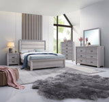 Adelaide Driftwood Twin Upholstered Panel Bed by Crown Mark at Eve Furniture