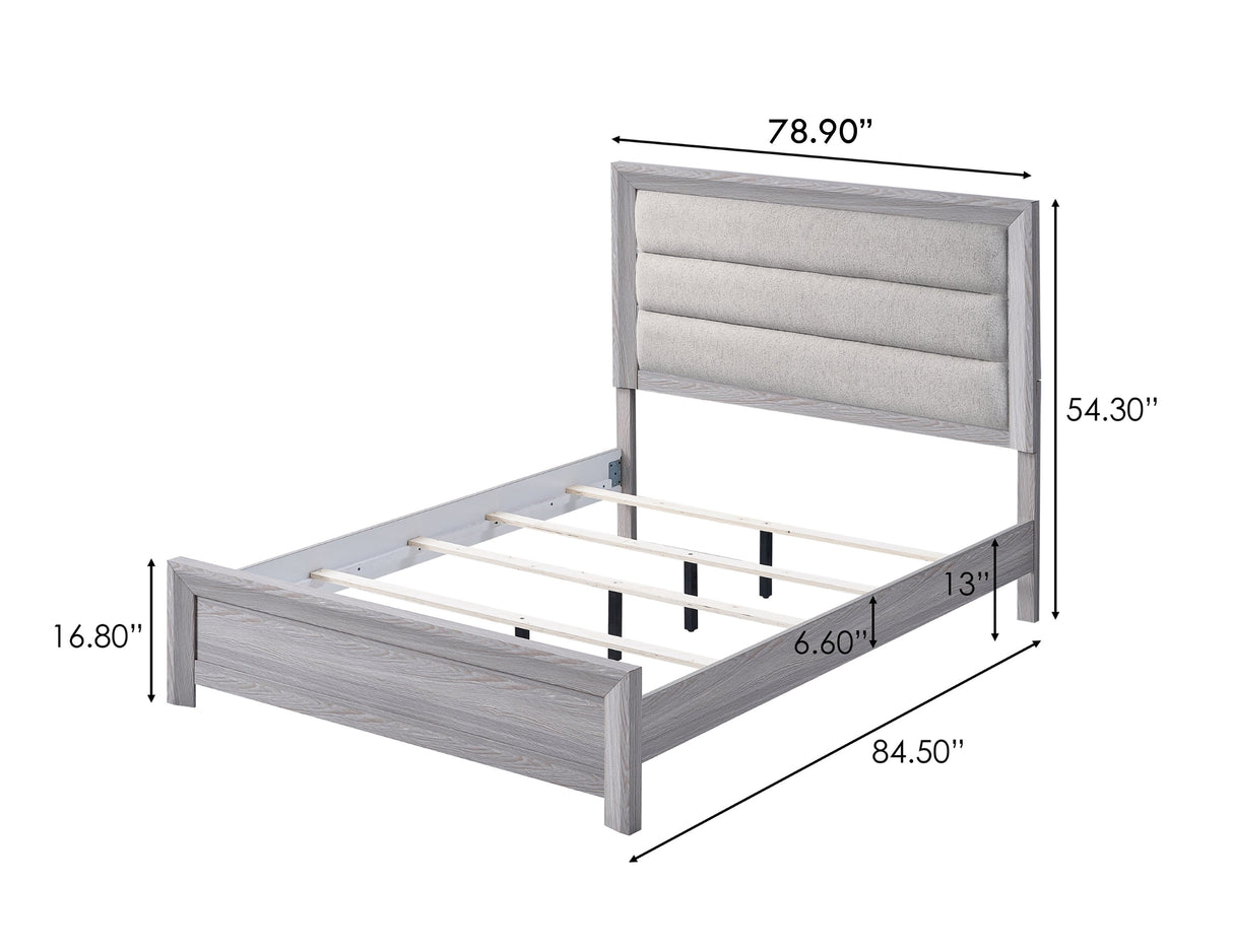 Adelaide Driftwood Upholstered Panel Bedroom Set by Crown Mark at Eve Furniture