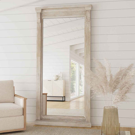 Adelaide Floor Mirror - Cream Wash by Classic Home at Eve Furniture