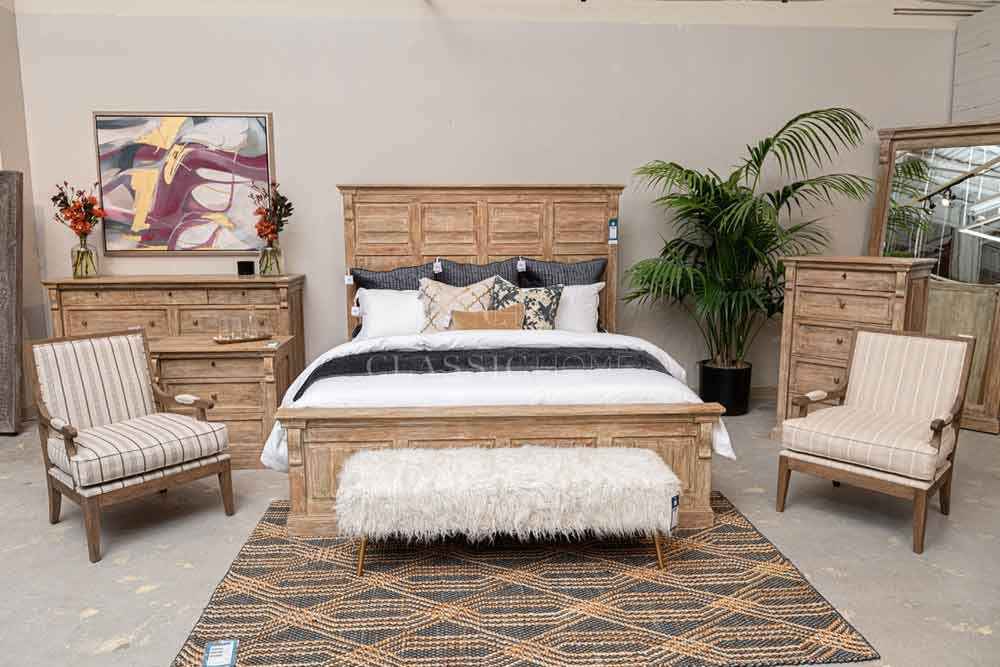 Adelaide Natural Whitewash California King Bed by Classic Home at Eve Furniture