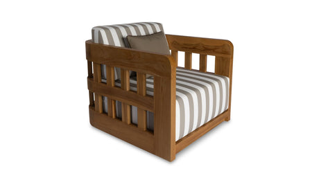 Adelaide Outdoor Accent Chair Brown Stripe by Moe's Home at Eve Furniture
