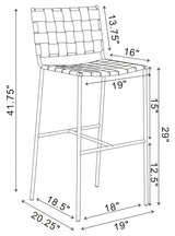 Adelaide Brown/Chrome Upholstered Bar Stool with Open Back