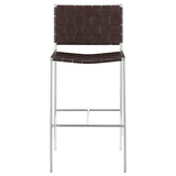 Adelaide Brown/Chrome Upholstered Bar Stool with Open Back