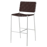 Adelaide Brown/Chrome Upholstered Bar Stool with Open Back