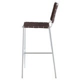 Adelaide Brown/Chrome Upholstered Bar Stool with Open Back