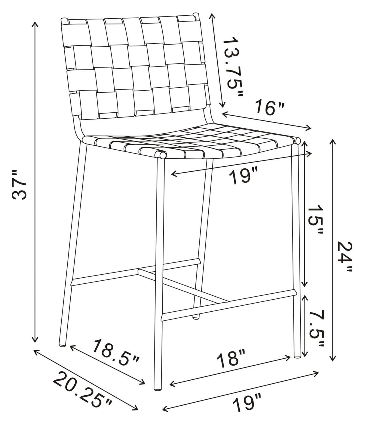 Adelaide Brown/Chrome Upholstered Counter Height Stool with Open Back