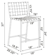 Adelaide Brown/Chrome Upholstered Counter Height Stool with Open Back