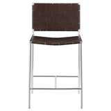 Adelaide Brown/Chrome Upholstered Counter Height Stool with Open Back