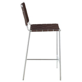 Adelaide Brown/Chrome Upholstered Counter Height Stool with Open Back