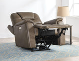 Adelaide Caramel Vegan Leather Dual-Power Zero-Gravity Recliner by Steve Silver at Eve Furniture