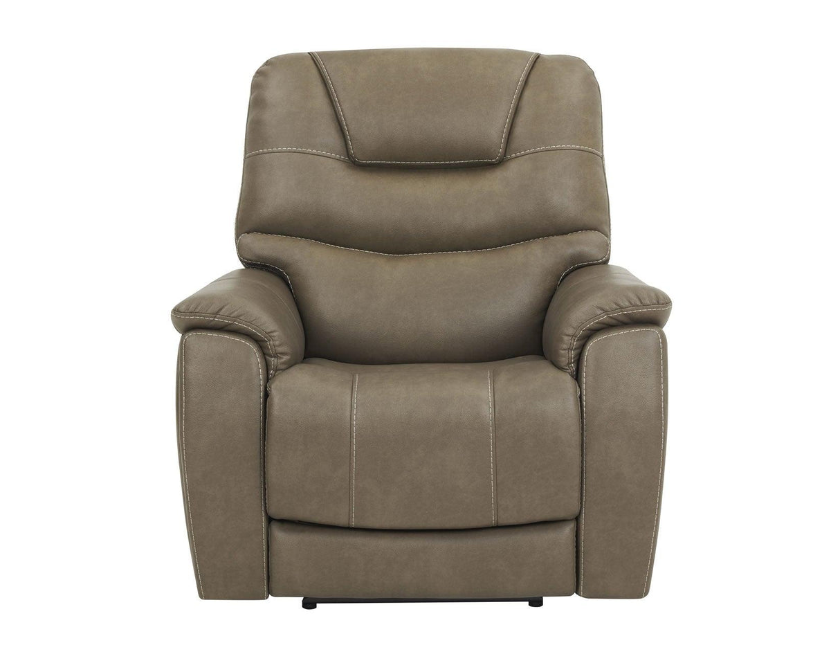 Adelaide Caramel Vegan Leather Dual-Power Zero-Gravity Recliner by Steve Silver at Eve Furniture